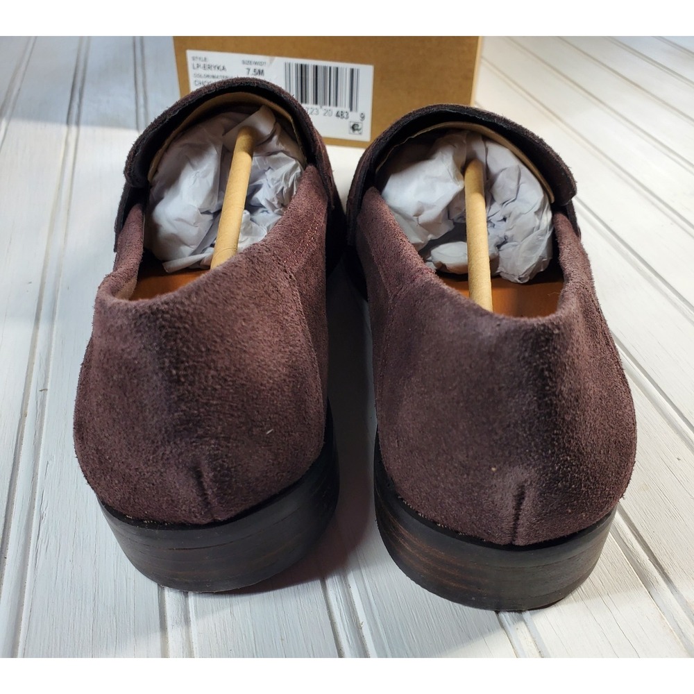 Lucky Brand Eryka suede leather loafer slip-on Chocolate brown shoe women 38 7.5 - Picture 5 of 8
